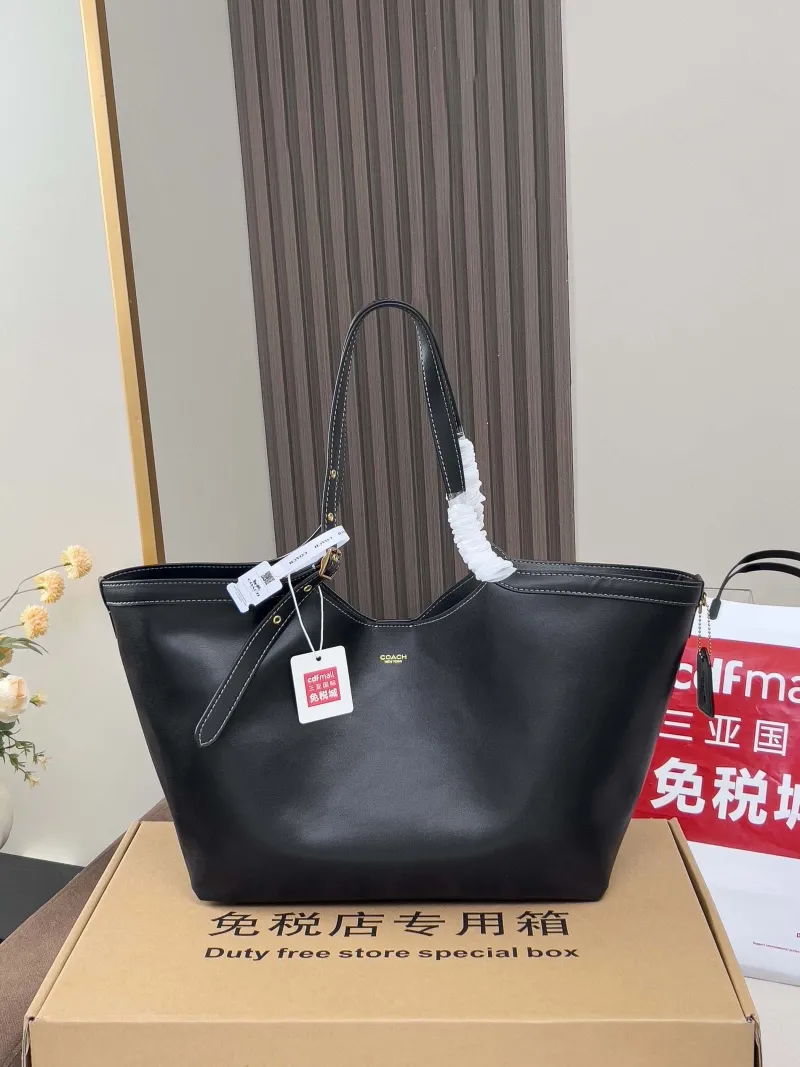Coach Black Leather Tote Bag - Image 4