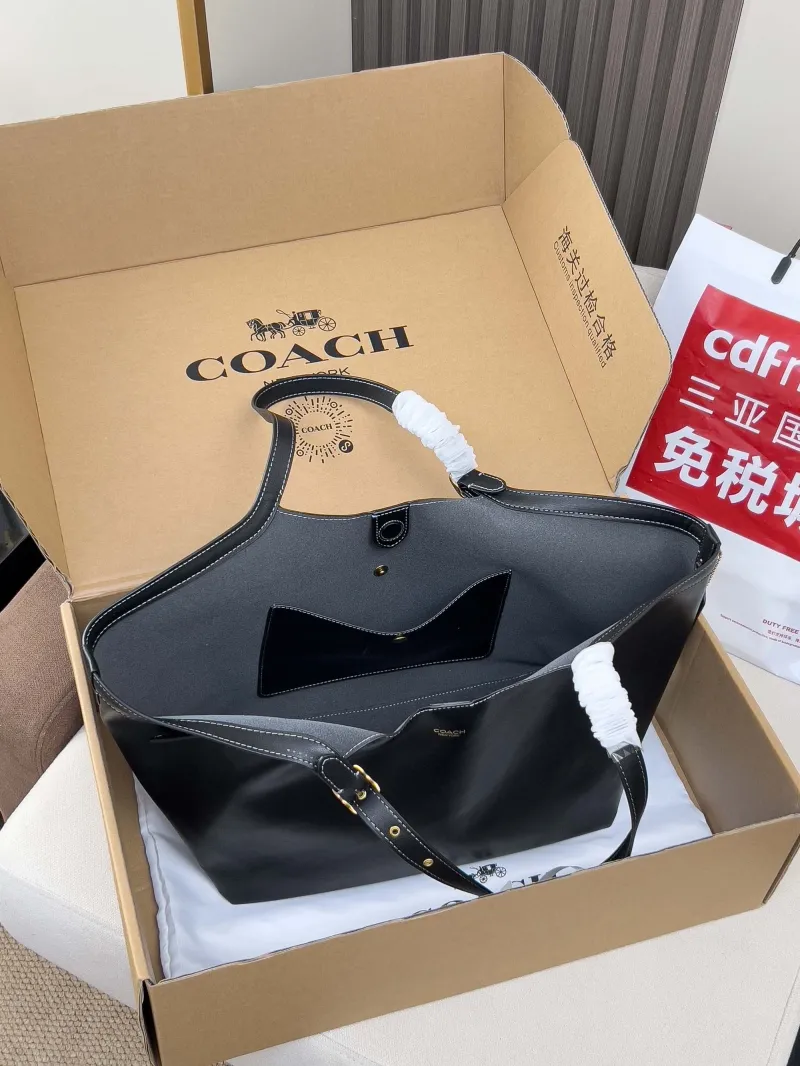 Coach Black Leather Tote Bag - Image 5