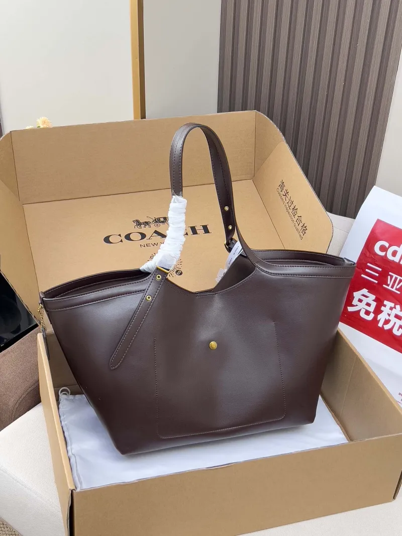 Alternative view of Coach Dark Brown Leather Tote Bag