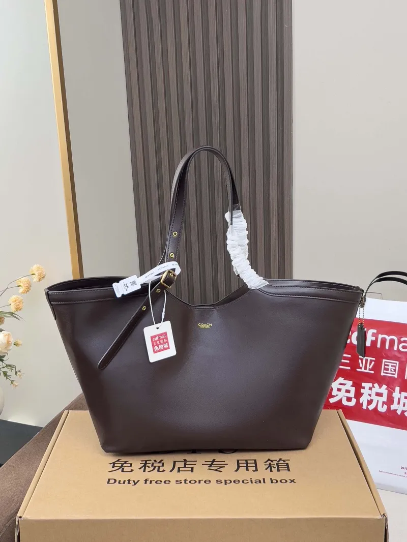 Coach Dark Brown Leather Tote Bag - Image 4