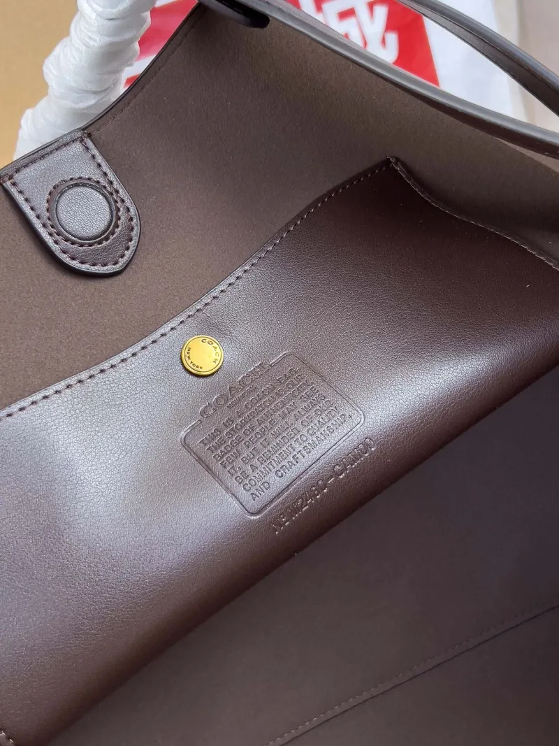 Coach Dark Brown Leather Tote Bag - Image 6