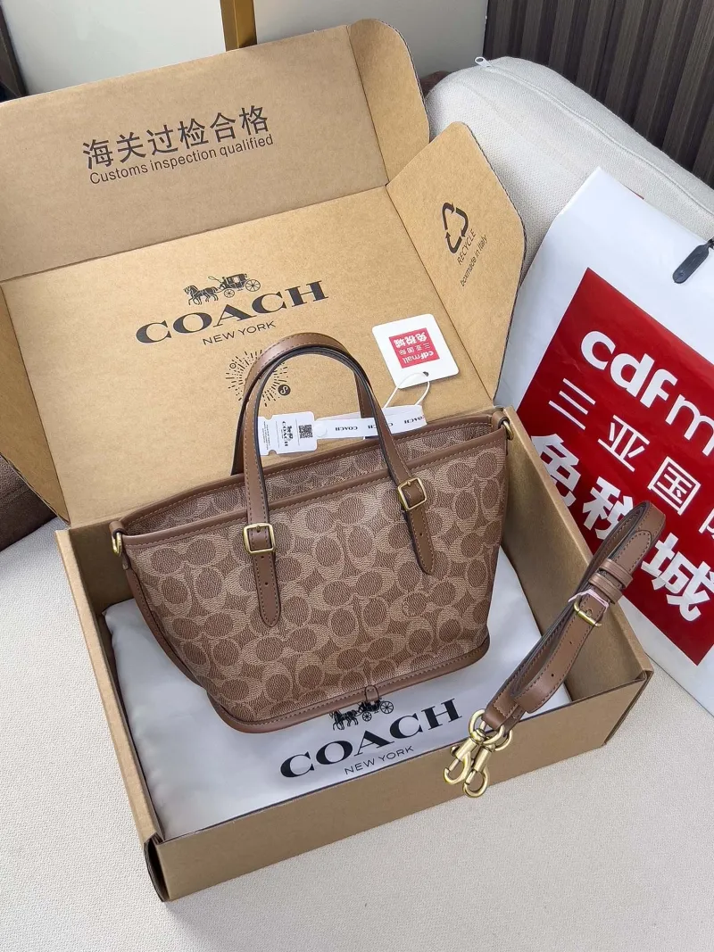 Alternative view of Coach Brown Signature Canvas Crossbody Tote Bag