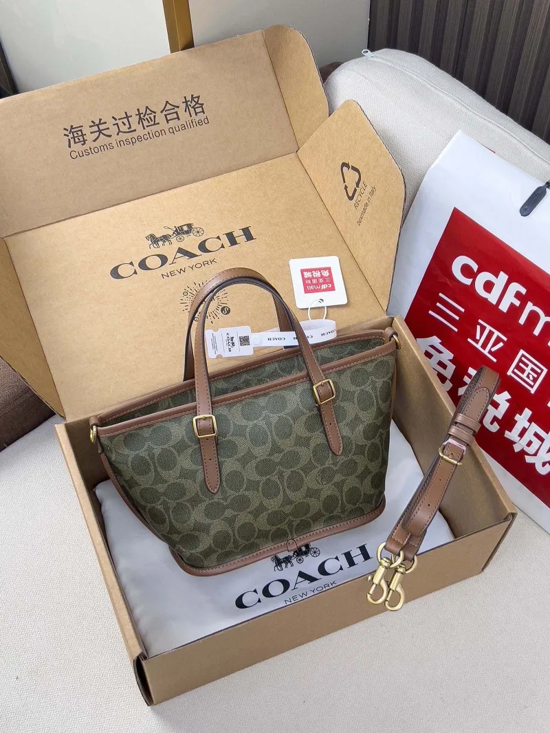 Alternative view of Coach Signature Shopping Tote Bag 62 Brown