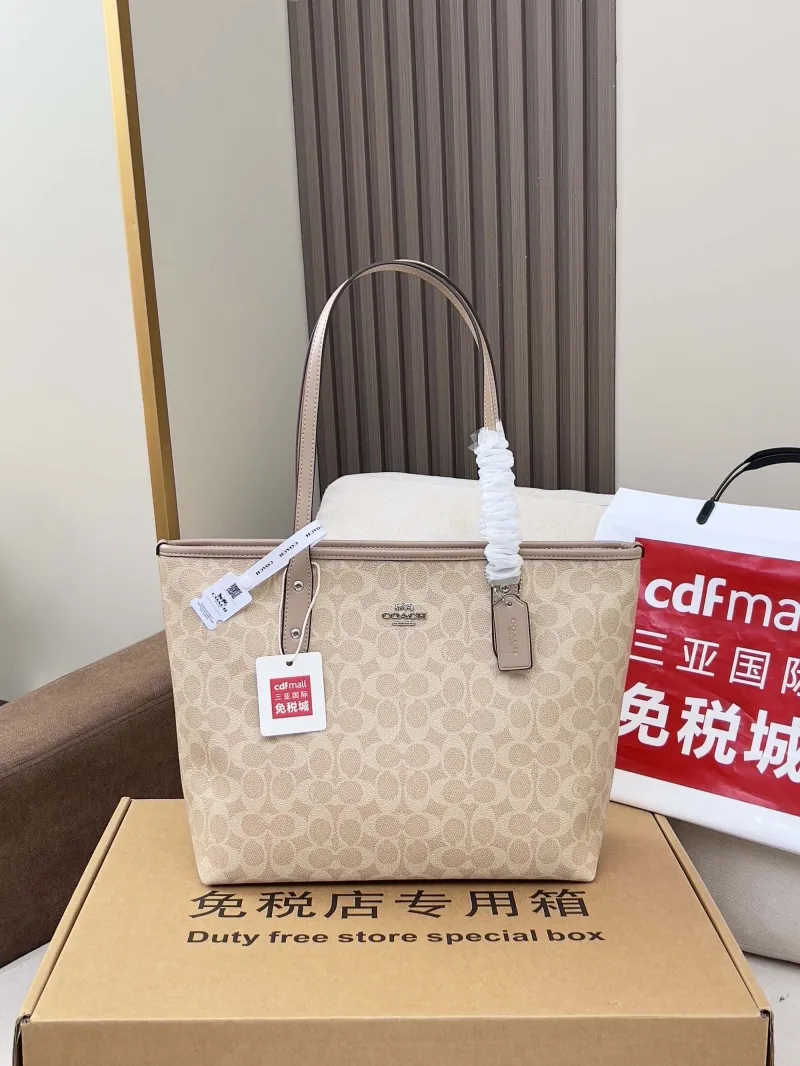 Coach New York Light Beige Shopping Tote Bag - Image 4