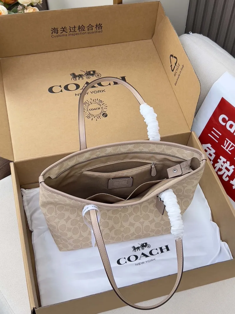 Coach New York Light Beige Shopping Tote Bag - Image 5