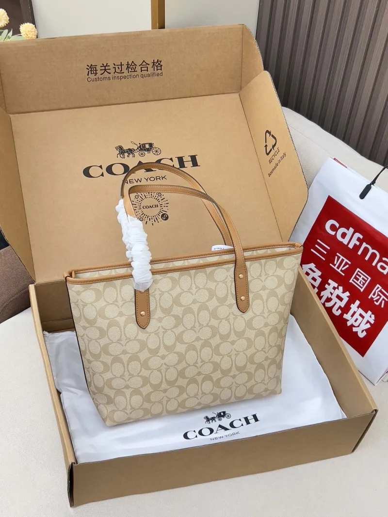 Alternative view of Coach Light Khaki Monogram Tote Bag