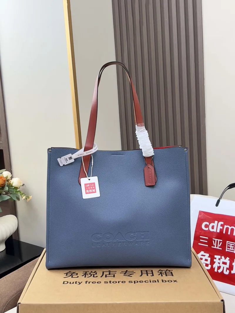 Coach Blue Leather Tote Bag - Image 4