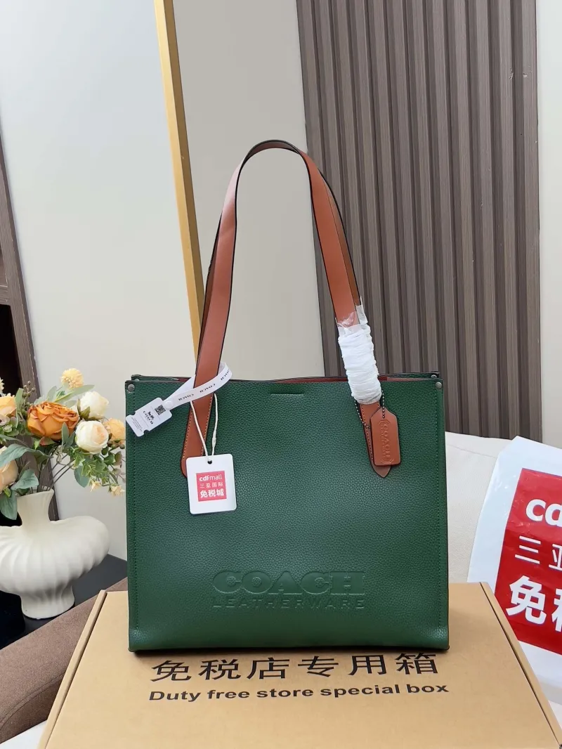 Coach Green Leather Tote Bag - Image 4