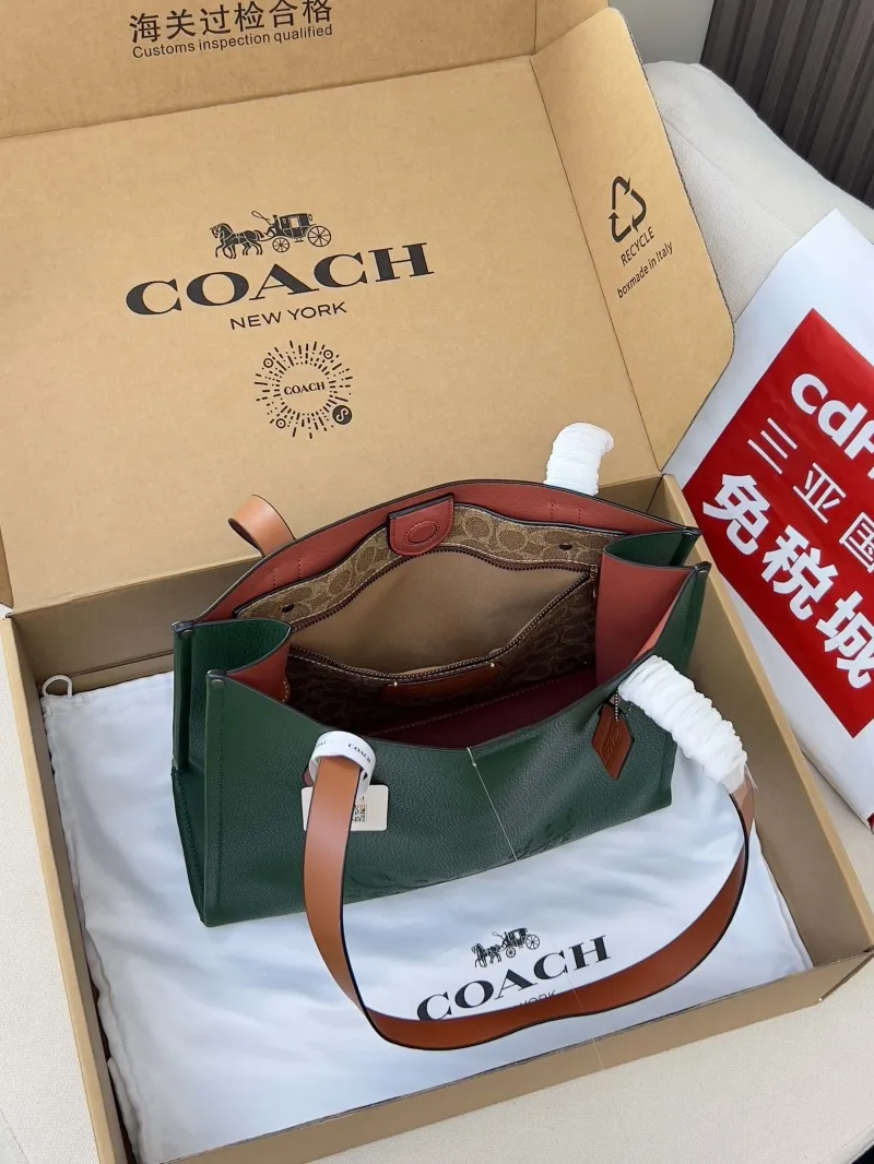 Coach Green Leather Tote Bag - Image 5