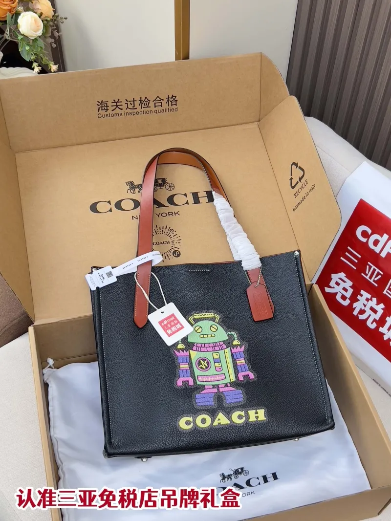 Coach Black Robot Design Tote Bag