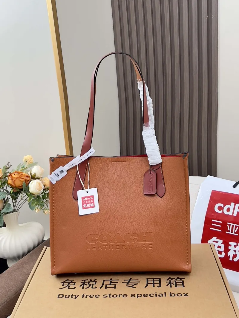 Coach Brown Leather Tote Bag - Image 4