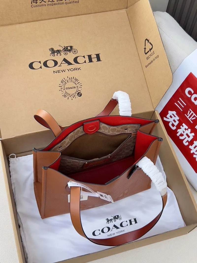 Coach Brown Leather Tote Bag - Image 5