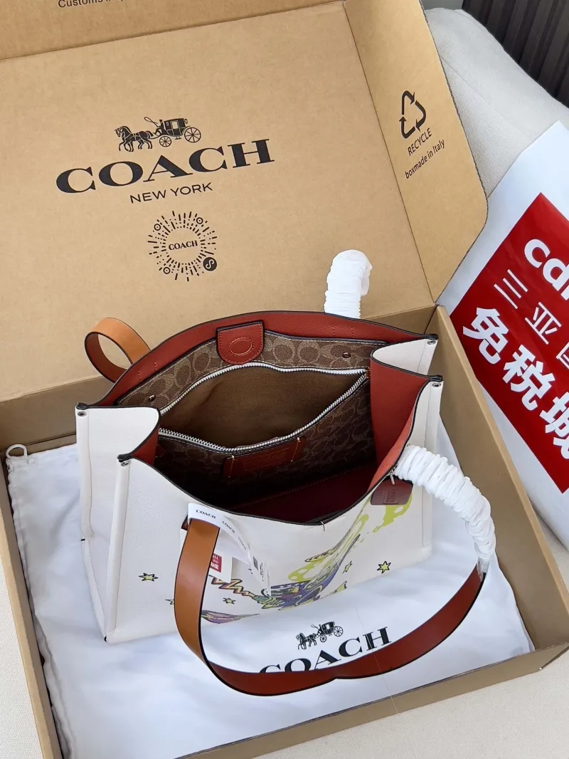 Coach White Space Dinosaur Tote Bag - Image 5