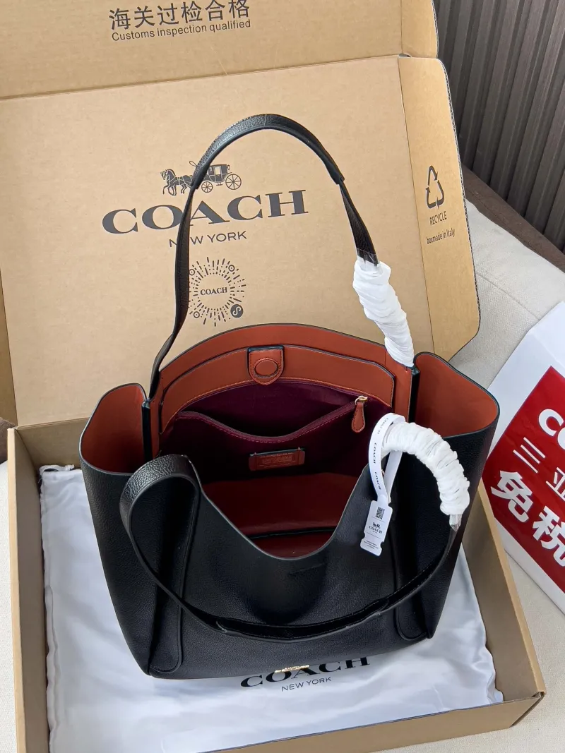 Coach Black Leather Tote Bag - Image 5