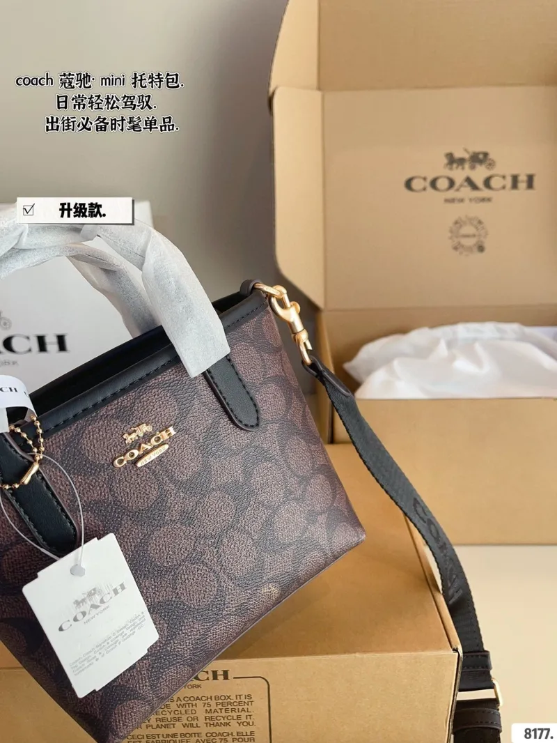 Coach Mini Tote Bag 8177 Dark Brown - Image 4