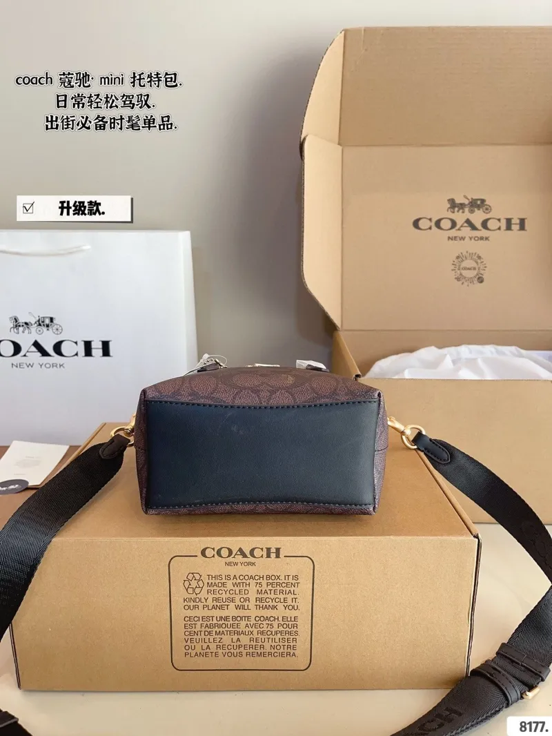 Coach Mini Tote Bag 8177 Dark Brown - Image 5