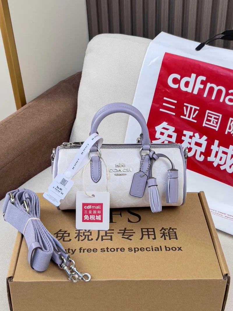 Coach White Lavender Mini Barrel Crossbody Bag - Image 4