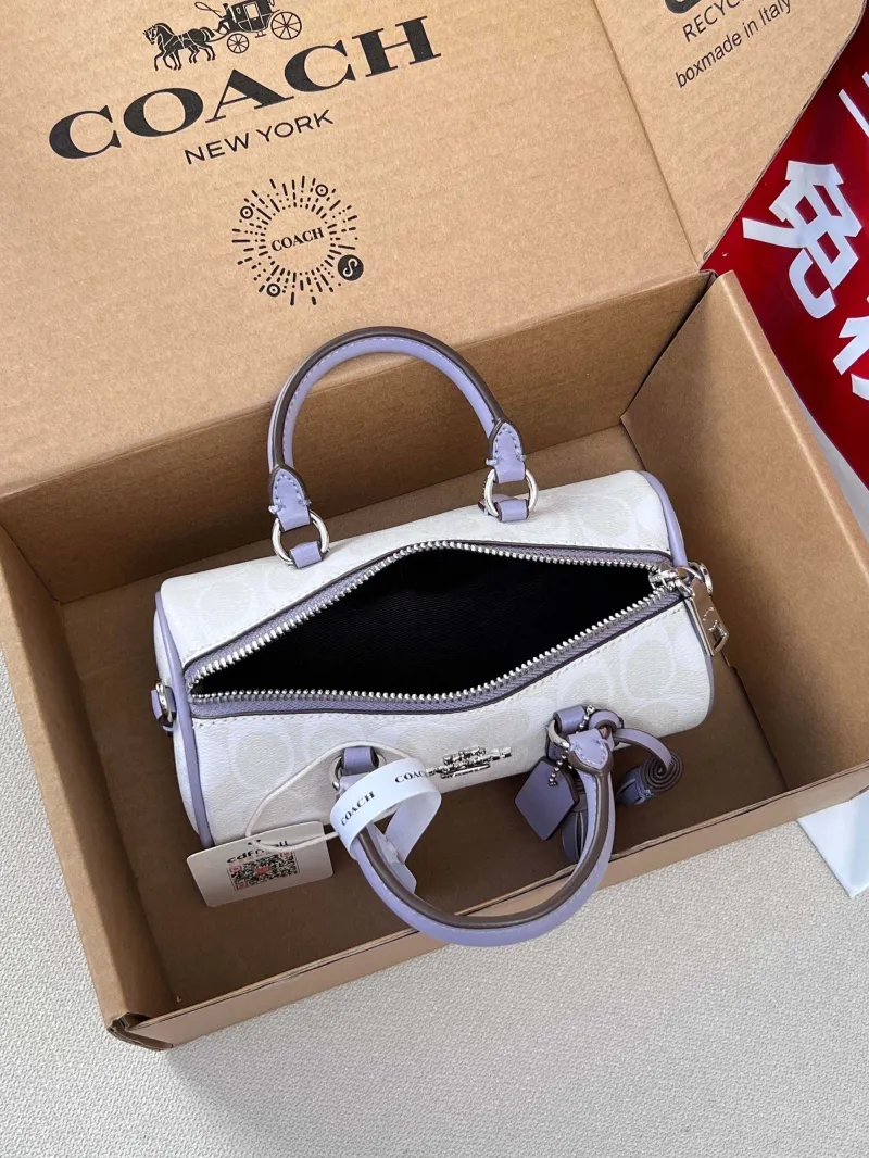 Coach White Lavender Mini Barrel Crossbody Bag - Image 5