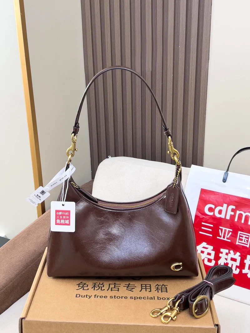 Coach Brown Leather Hobo Shoulder Bag - Image 4