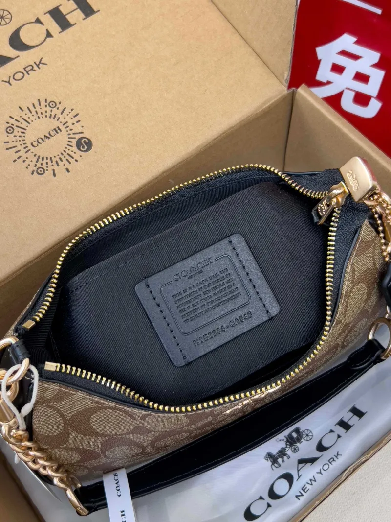 Coach Signature Brown Black Top Handle Shoulder Handbag - Image 6