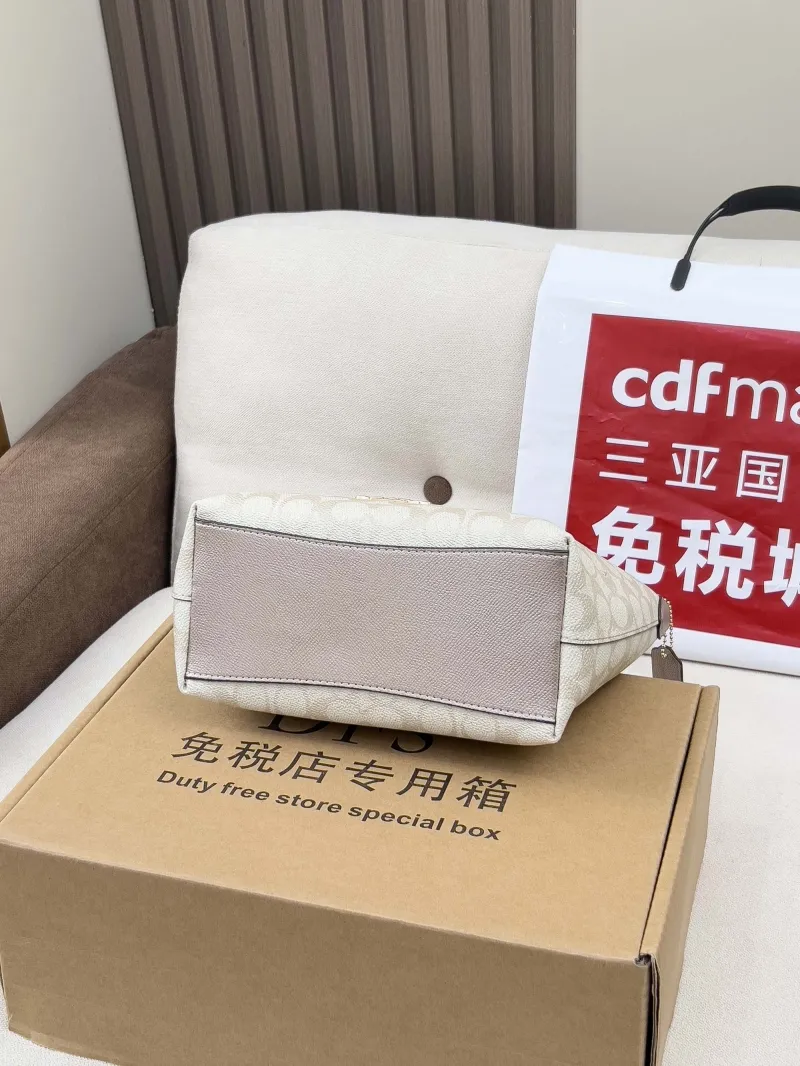 Coach 41 Light Beige Signature Top Handle Shoulder Bag - Image 3