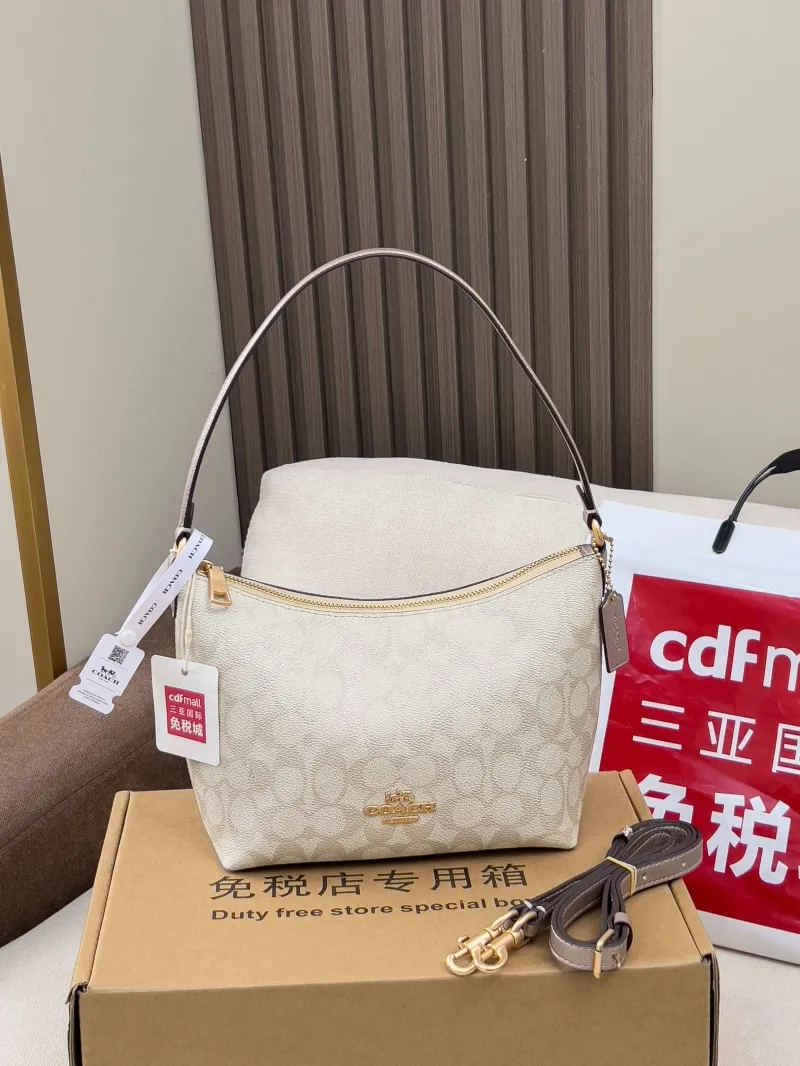 Coach 41 Light Beige Signature Top Handle Shoulder Bag - Image 4