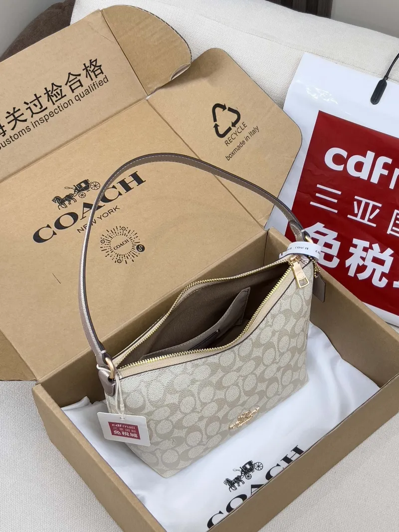 Coach 41 Light Beige Signature Top Handle Shoulder Bag - Image 5