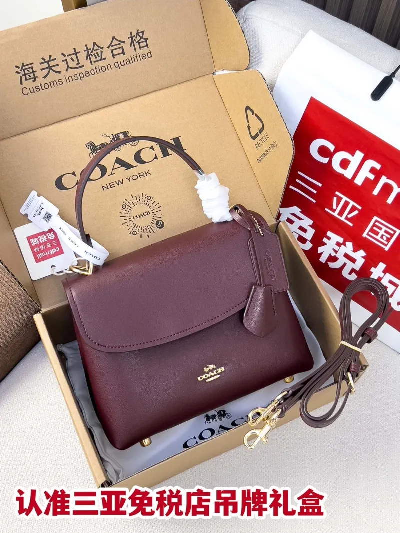 Coach Dark Brown Top Handle Crossbody Bag 42