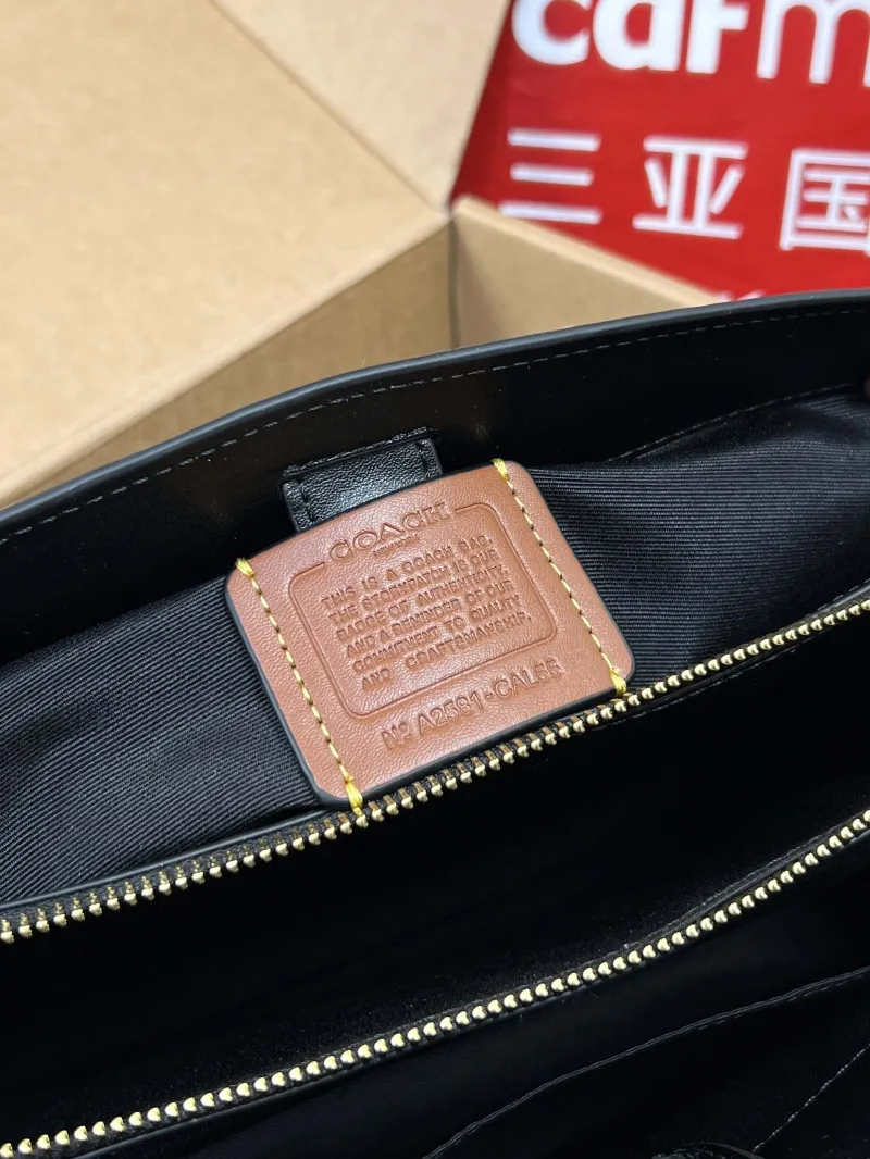 Coach Signature Brown Top Handle Satchel Bag - Image 6