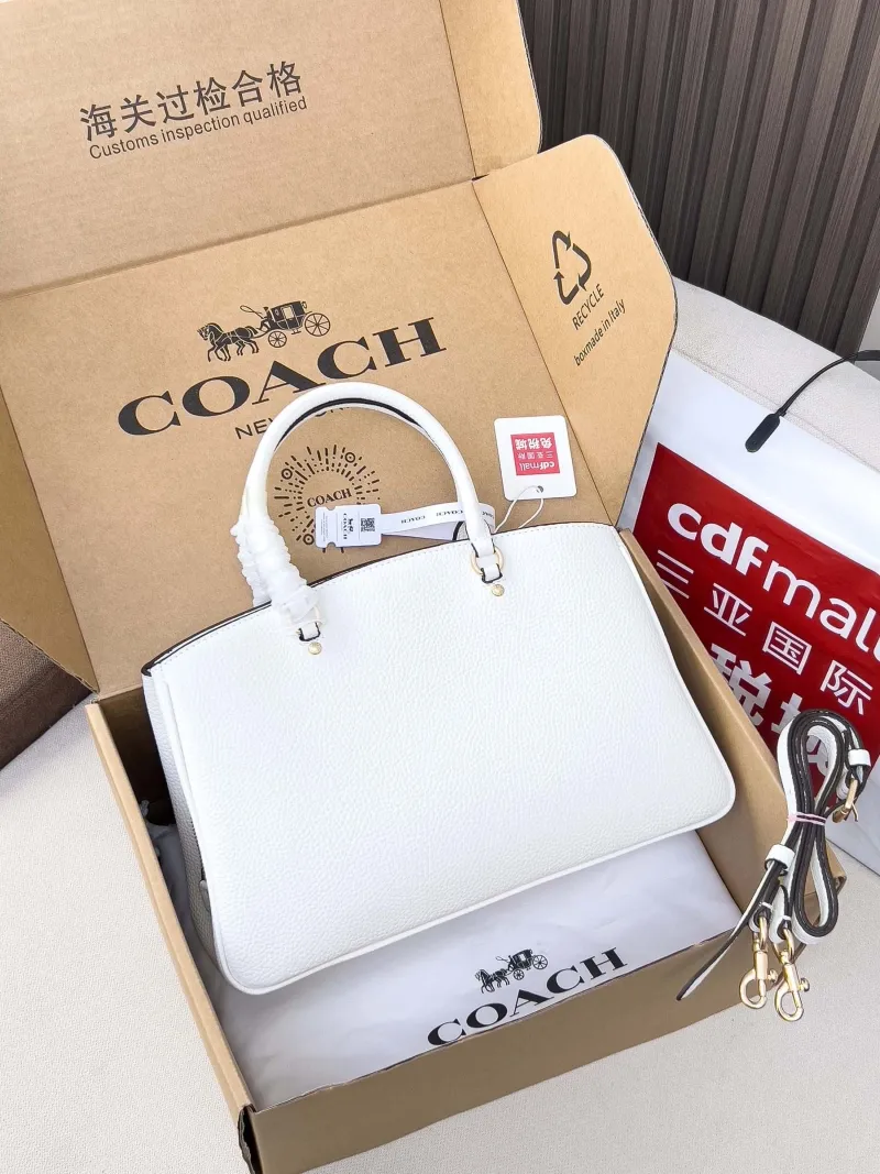 Alternative view of Coach White Leather Top Handle Bag