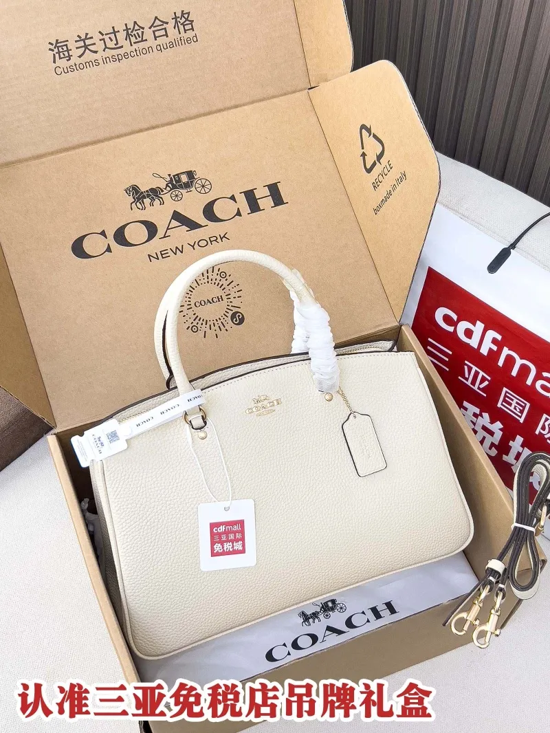 Coach Off-White Leather Top Handle Bag