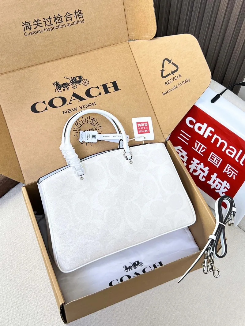 Alternative view of Coach White Signature Top Handle Handbag