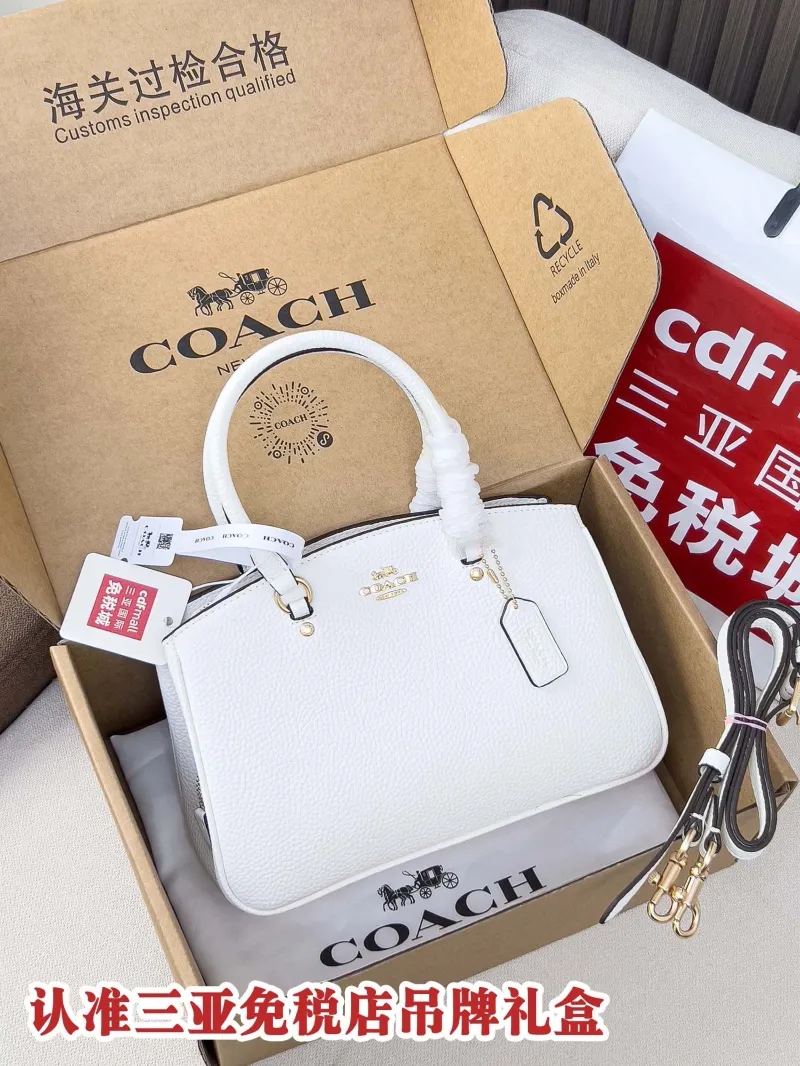 Coach White Leather Top Handle Bag 54