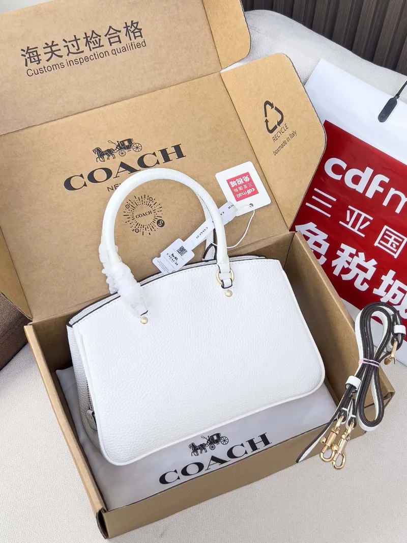 Alternative view of Coach White Leather Top Handle Bag 54