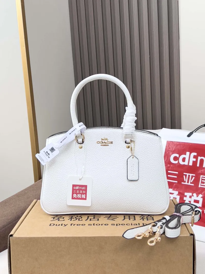 Coach White Leather Top Handle Bag 54 - Image 4