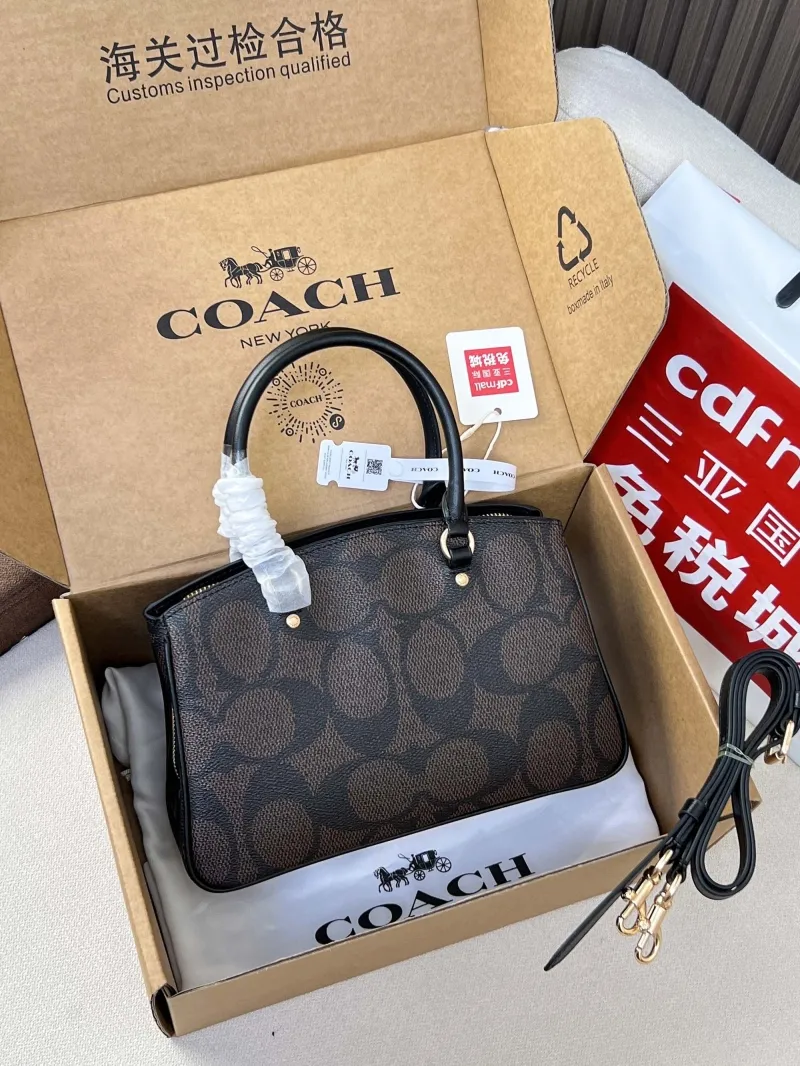 Alternative view of Coach Dark Brown Signature Top Handle Handbag