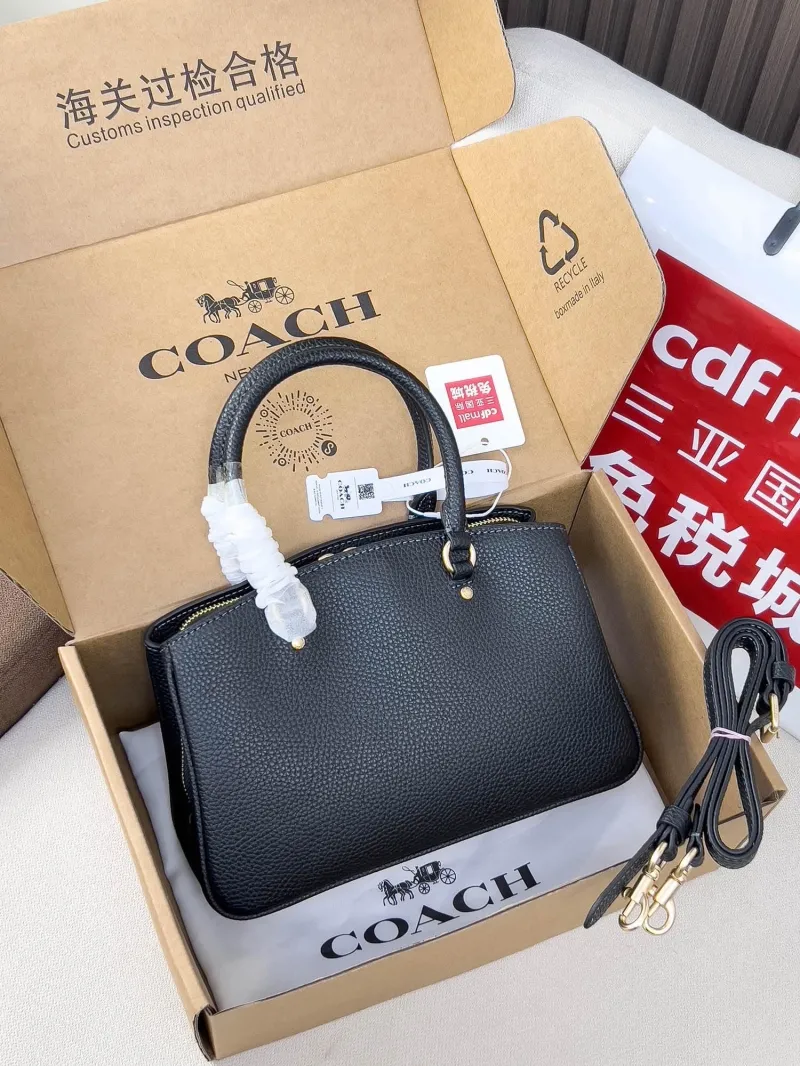 Alternative view of Coach Black Leather Top Handle Handbag