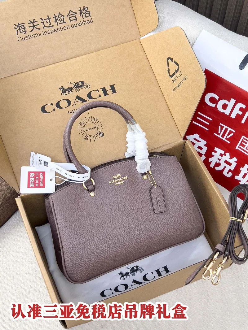 Coach Taupe Leather Top Handle Bag 59