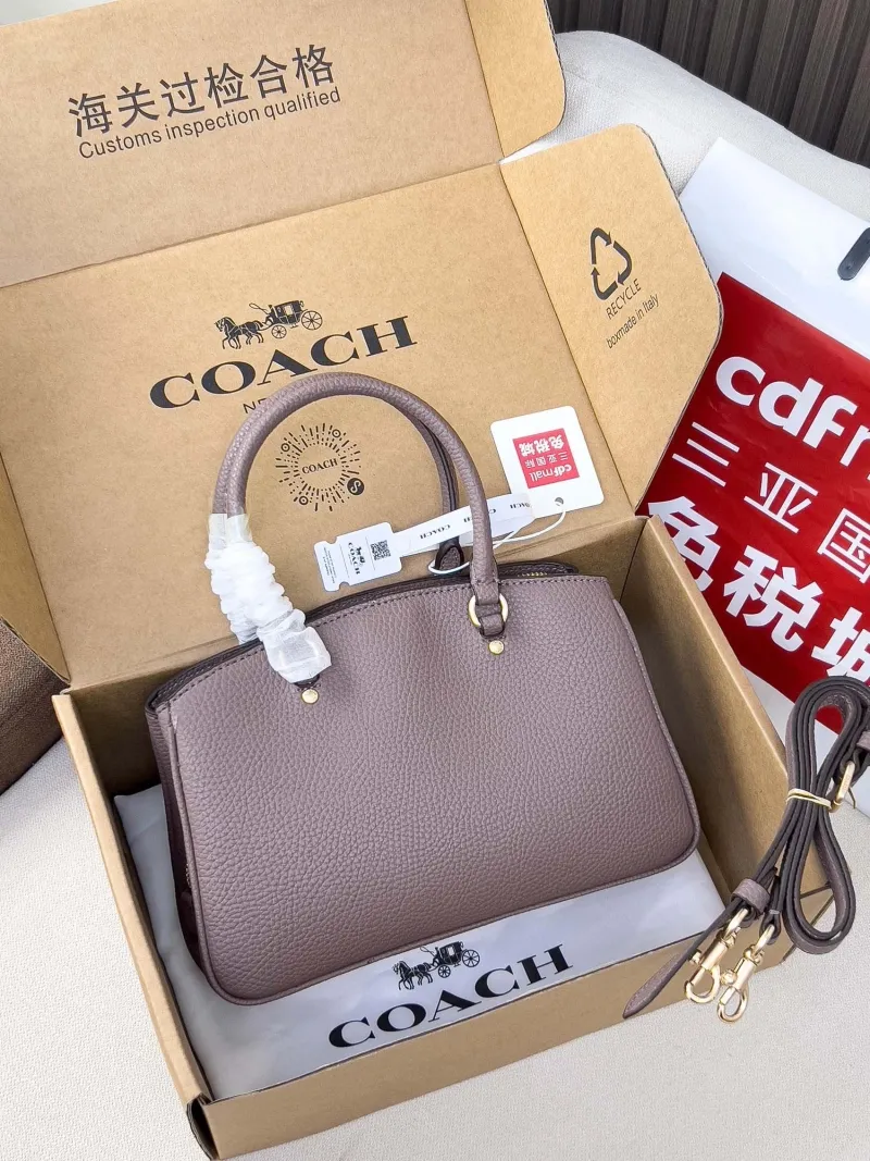 Alternative view of Coach Taupe Leather Top Handle Bag 59