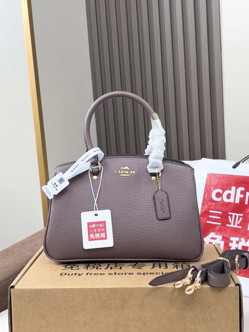 Coach Taupe Leather Top Handle Bag 59 - Image 4