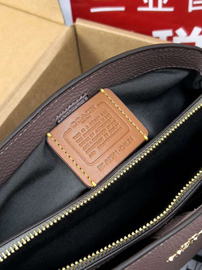 Coach Taupe Leather Top Handle Bag 59 - Image 6