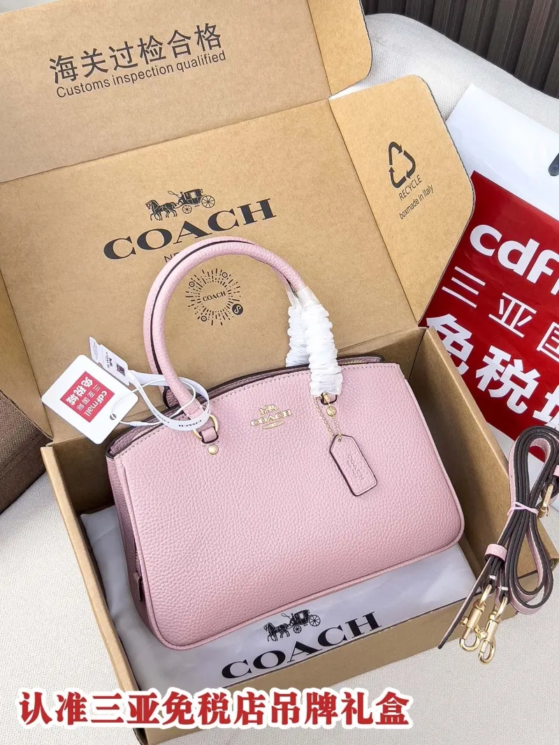 Coach Pink Leather Top Handle Bag