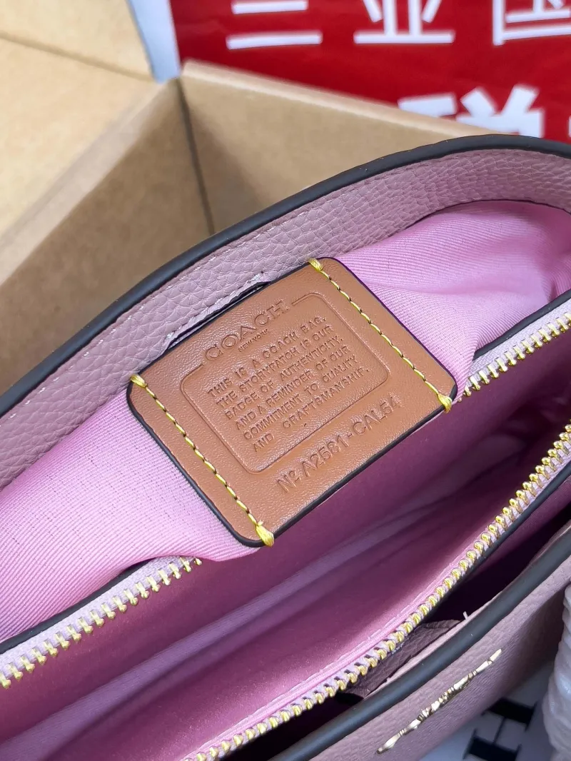 Coach Pink Leather Top Handle Bag - Image 6