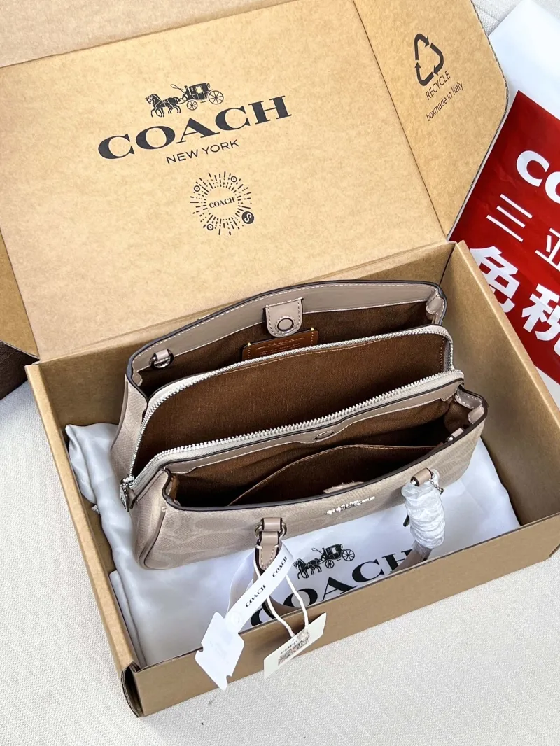 Coach Light Beige Top Handle Handbag 61 - Image 5