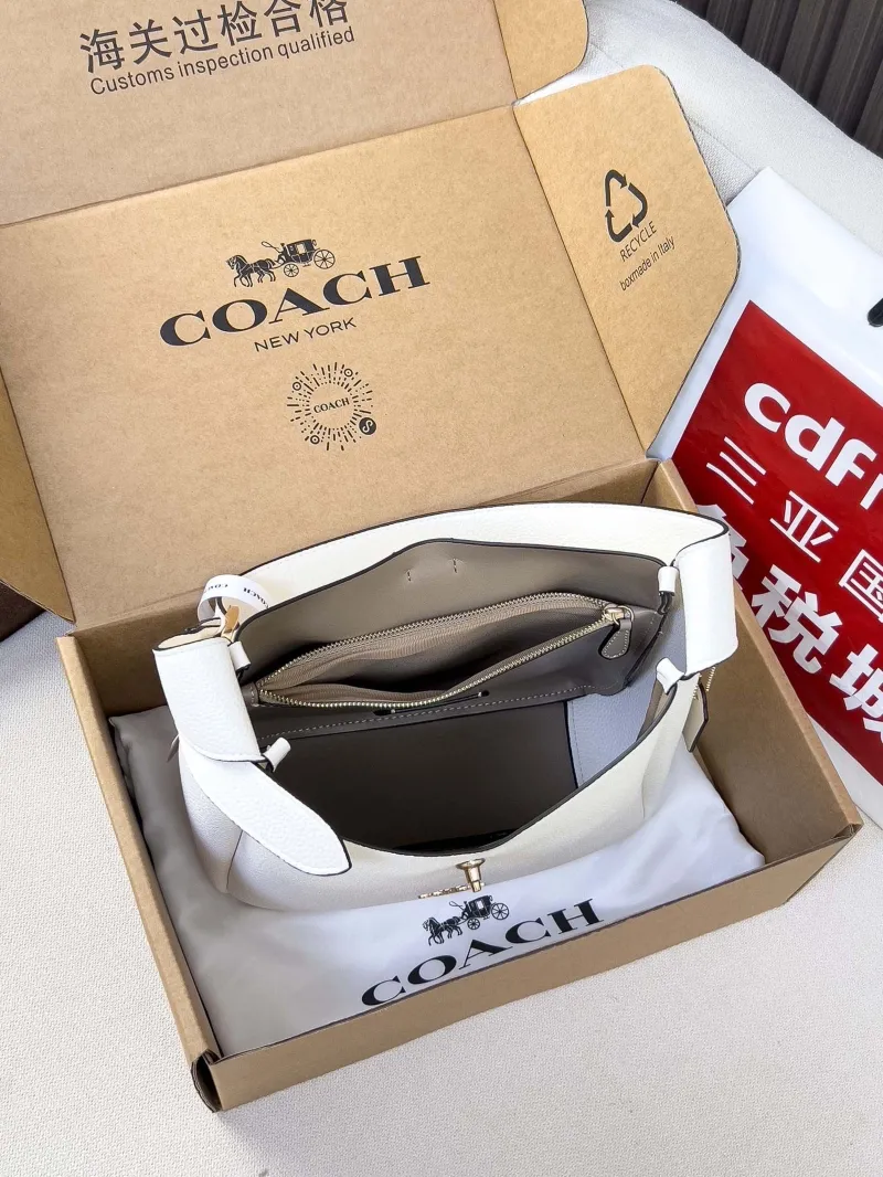 Coach White Leather Top Handle Bag 62 - Image 5