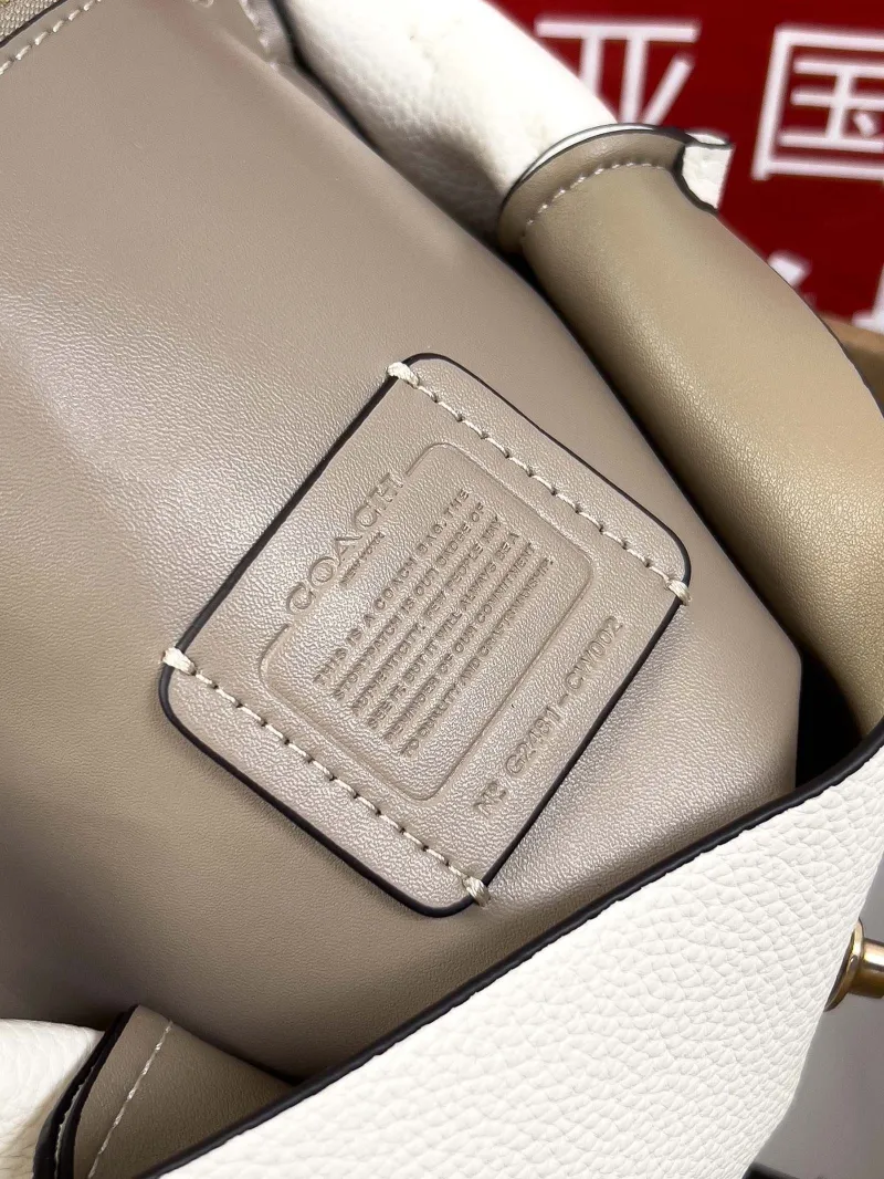 Coach White Leather Top Handle Bag 62 - Image 6