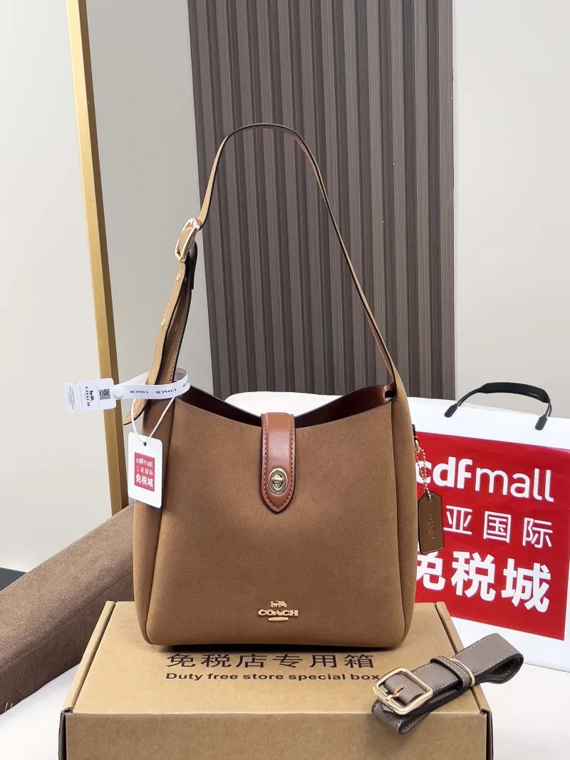 Coach Brown Leather Top Handle Handbag - Image 4
