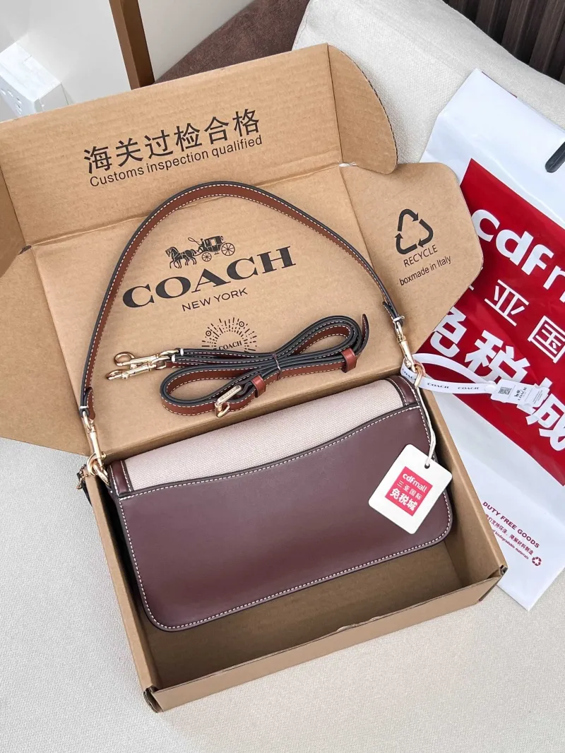 Alternative view of Coach Beige Brown Crossbody Top Handle Handbag