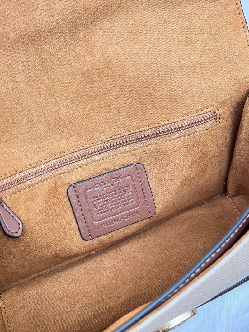 Coach Beige Brown Crossbody Top Handle Handbag - Image 6