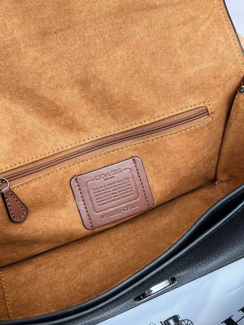 Coach Black Leather Top Handle Crossbody Bag - Image 6